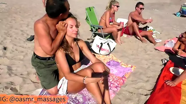 Sexy Pradilko, Beach Bikiny, Masáž Na Pláži, Krásná Masáž