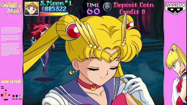 Sailor moon, video game, girl on girl