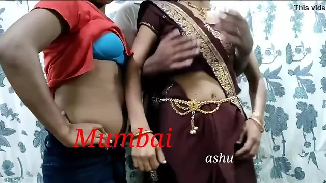 Mumbai fucks Ashu and his sister-in-law together. Clear Hindi Audio.