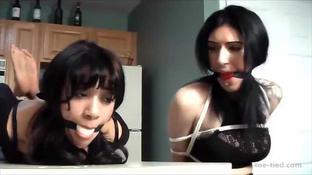 Two Girls Toe Ties And Ball Gagged