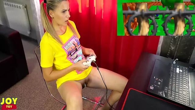 Letsplay Retro Game With Remote Vibrator In My Pussy - Orgasmario By 13 Min With Letty Black