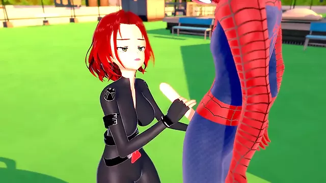 Anime black widow, spiderman 3d, hentai anime