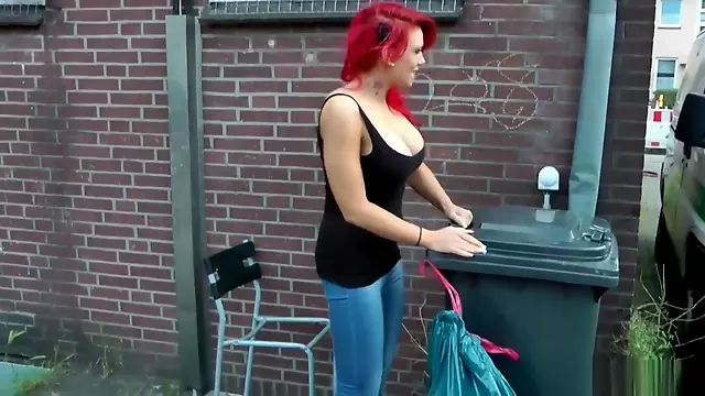 German Redhead Teen Lexy Seduce To Fuck Outdoor By Stranger