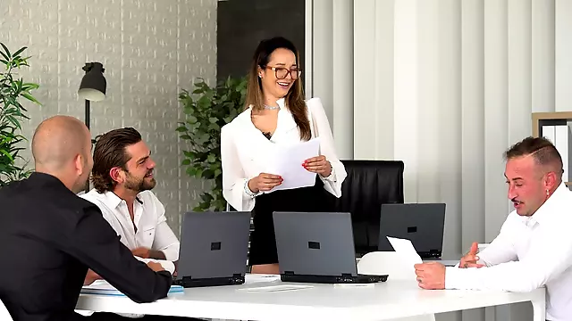Sexy Petite Spaniard Francys Belle Seals Business Deal with Office Room DP GP2271 - PornWorld
