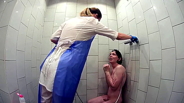 Femdom mistress, nude shower, patient