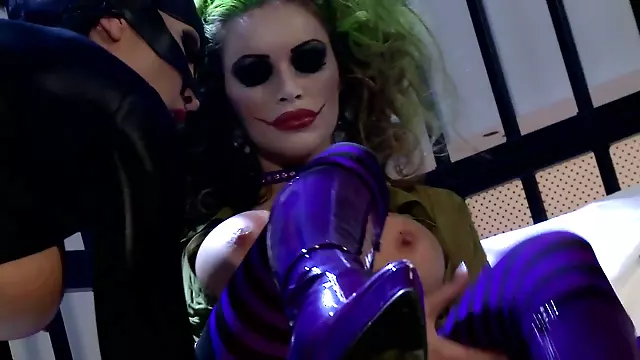Joker fucks his slutty helper and gorgeous Catwoman
