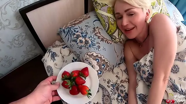 Hard Facefuck And Ass Fuck - Strawberry Cum On Dessert
