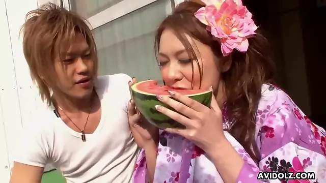 Jap lustful Miharu Kai stimulant porn clip