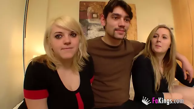 Blonde cousins with the guy they started having sex with