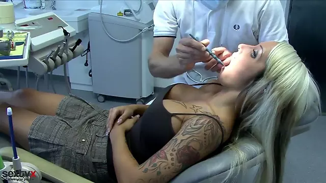 Sexy Cora Blowjob at dental office - medical fetish