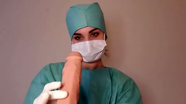 Sygeplejerske Sutter Pik, Solo Kvinder, Handsker Og Blowjob, Handske Handjob, Sygeplejeske Handsker