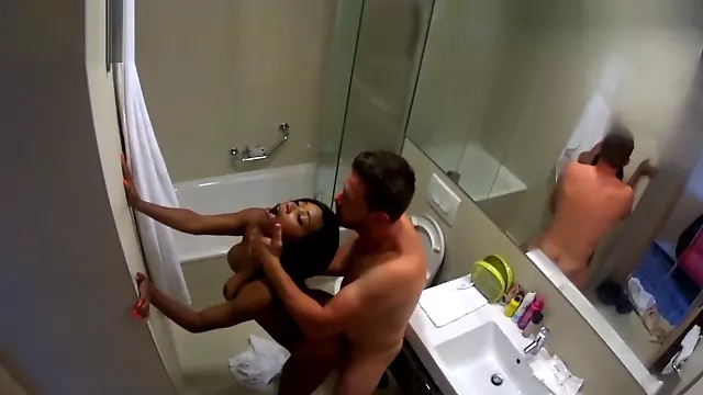 Hidden Cam - Rough Sex in the Bathroom