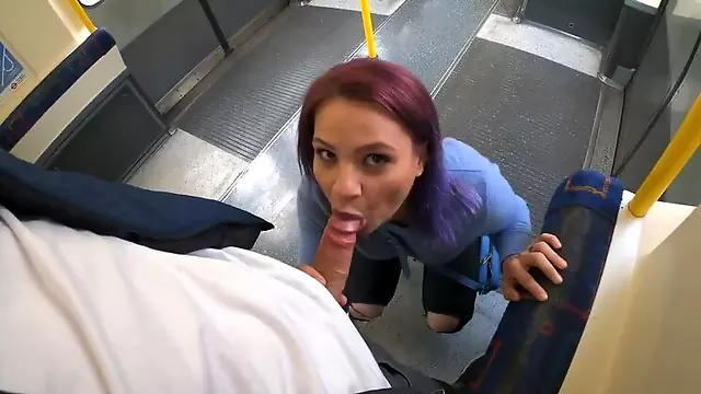 Risky Blowjob In London Train. Caught by Stranger Cum on Face 4K ELLA BOLT