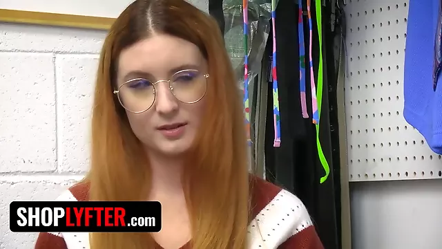 Redhead Nerd Babe Shoplifts From The Wrong Store And Officer Teaches Her A Lesson