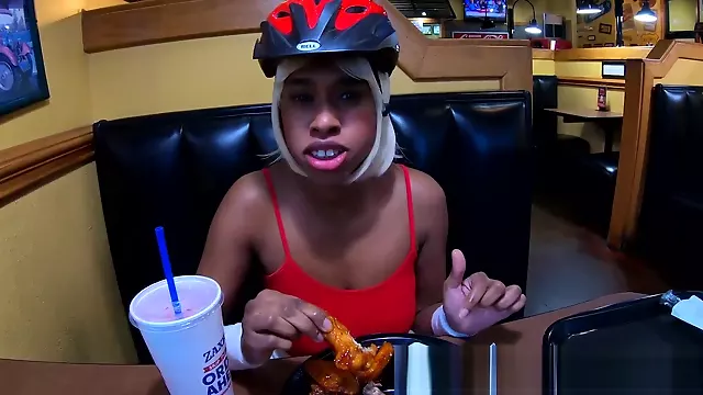 Pornstar Eat Real Food And Talk To Her Best Guy Friend About World Of Warcraft In Public Diner , Flash Her Large Natural Tits With Puffy Nipple And Large Areola , Squeeze Her Breasts Hard And Some Up Skirt Angles Reality Porn Video